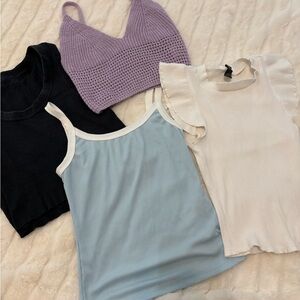Spring Tops Set - Black, Blue, White, Purple